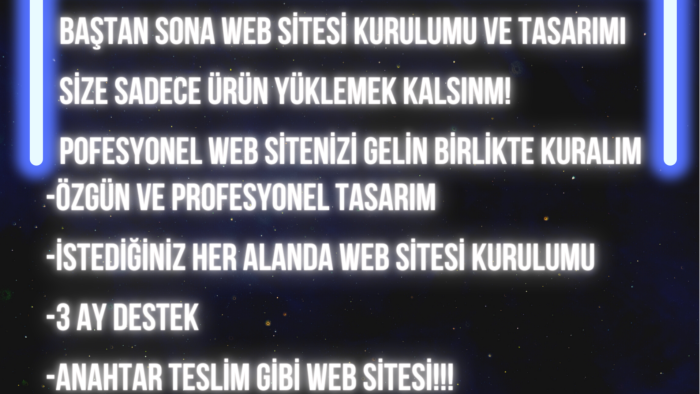 web sitenizi baştan sona profesyonel bir şekilde kurabilirim