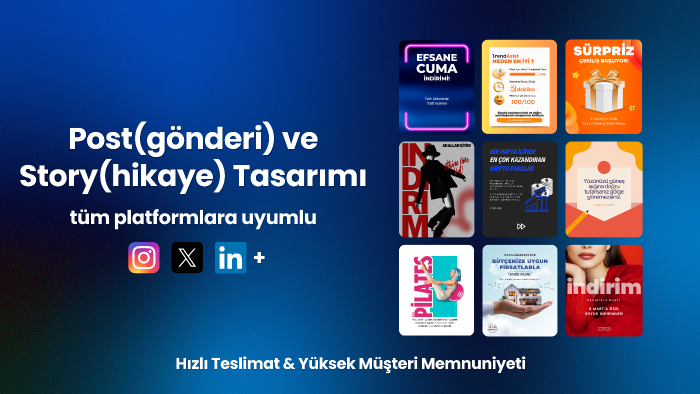 size özel profesyonel post & story gönderi tasarımı yaparım