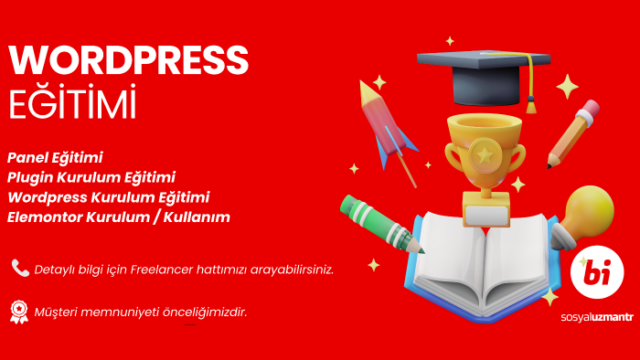 wordpress site kurulumu ve admin panel için eğitim veririm