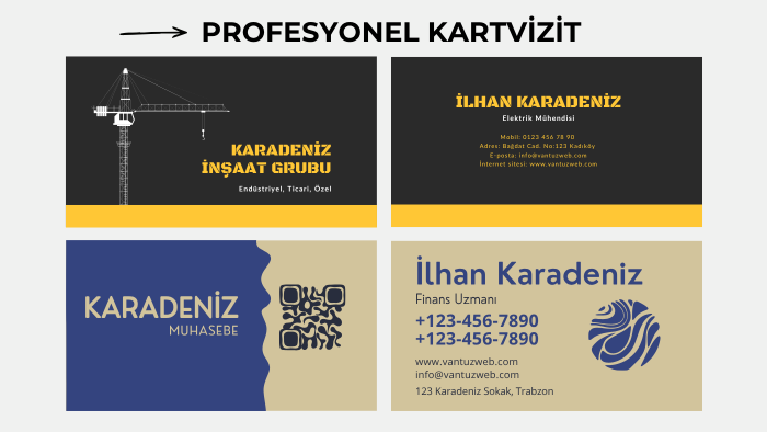 sizin için profesyonel kartvizit tasarlayabilirim