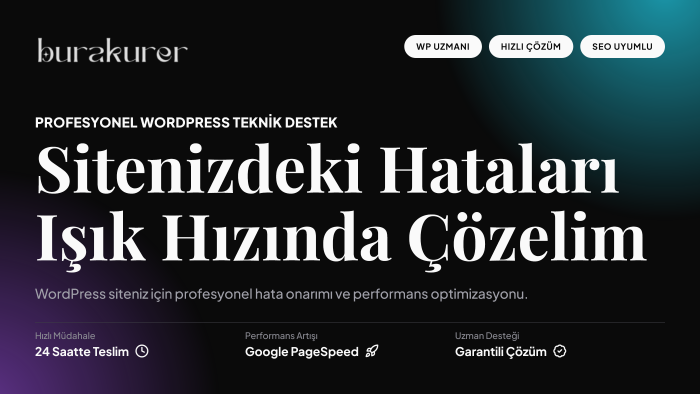WordPress teknik destek ve hızlandırma hizmeti veririm