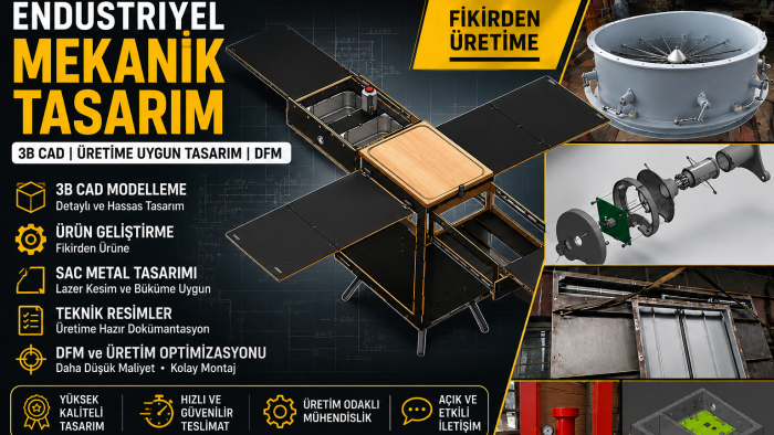 projelerinizi endüstriyel tasarıma çevirebilirim