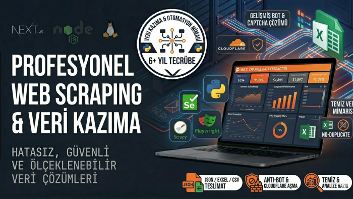 Python ile web scraping ve otomasyon çözümleri yaparım