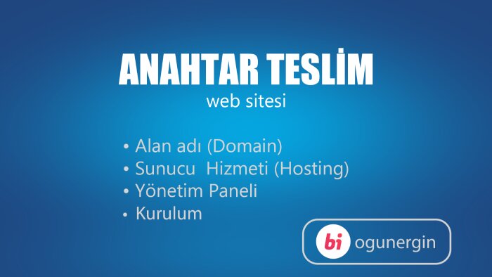 anahtar teslim, her şey dahil web sitenizi yapabilirim