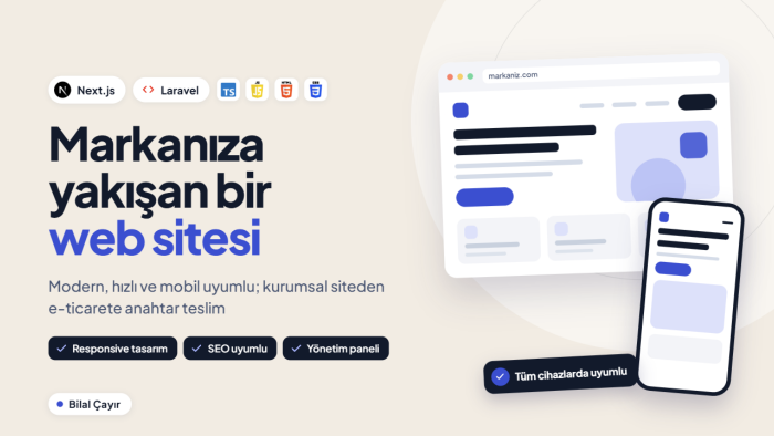 işletmeniz için modern ve hızlı web sitesi yapabilirim