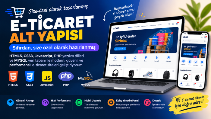 size özel olarak tasarlanmış e-ticaret hazırlayabilirim