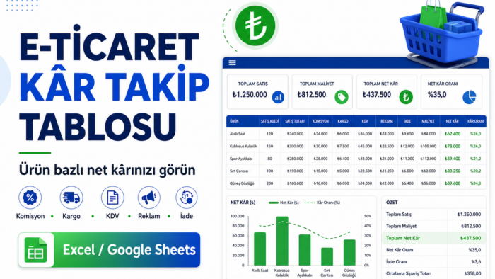 e-ticaret,  kâr takip tablosu hazırlarım
