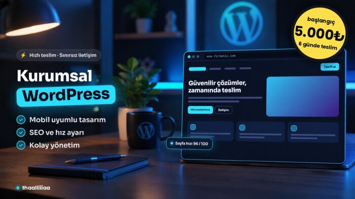 firmanıza SEO uyumlu kurumsal web sitesi tasarlarım