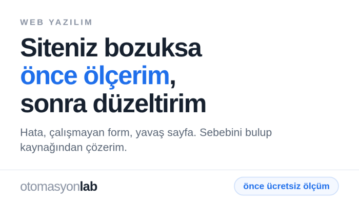 web sitenizde yaşadığınız yazılım sorunlarını çözerim