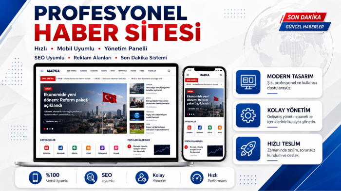 profesyonel yönetim panelli haber sitesi kurarım