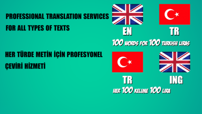İngilizce'den Türkçe'ye çeviri yapıyorum