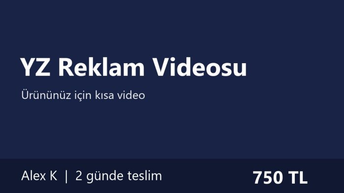 yapay zeka ile ürününüz için kısa reklam videosu hazırlarım
