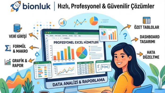 Excel ile ilgili tüm süreçlerinize eksiksiz çözüm sunarım