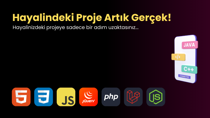 front-end back-end projelerinizi yaparım