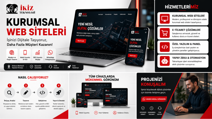 işletmeniz için modern kurumsal web sitesi yaparım