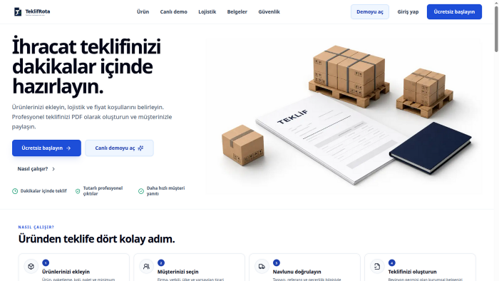 ihracat teklif ve proforma otomasyon yazılımı geliştiririm