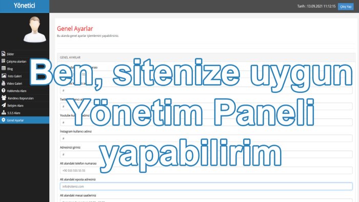 sitenize uygun yönetim paneli yaparım