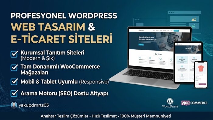 WordPress kurumsal veya e-ticaret web sitenizi kurabilirim