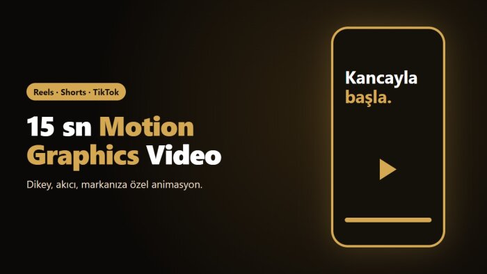 Reels ve Shorts için 15 sn motion graphics video hazırlarım