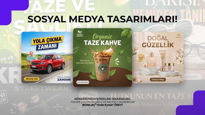 markanıza özel reklam ve sosyal medya tasarımları yaparım