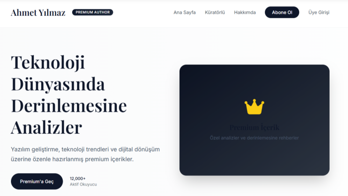 premium kişisel blog sitesi yaparım
