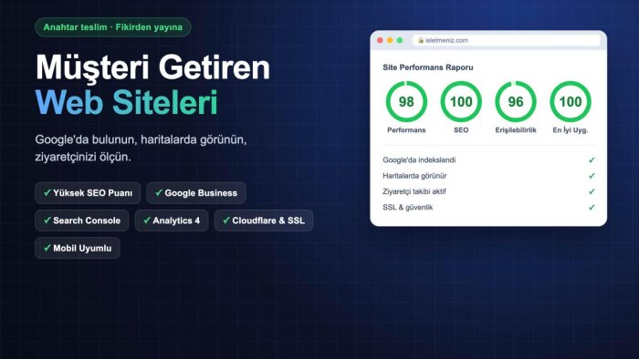 Google'da öne çıkan, müşteri getiren web sitesi yaparım