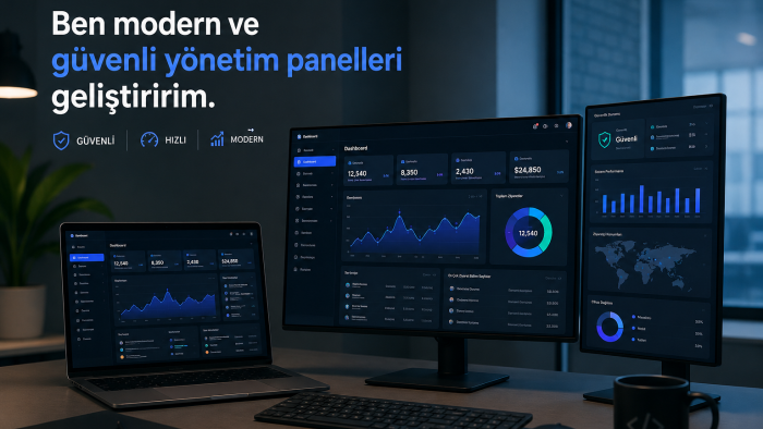 modern ve güvenli yönetim panelleri geliştiririm