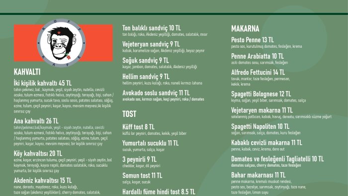 işletmeniz için menü tasarımı hazırlayabilirim