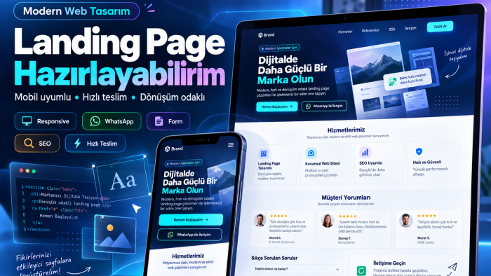 modern ve mobil uyumlu landing page hazırlayabilirim