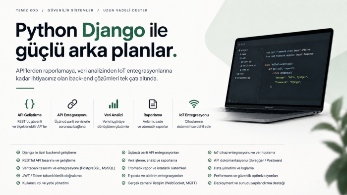 Django ile web backend çözümleri üretirim