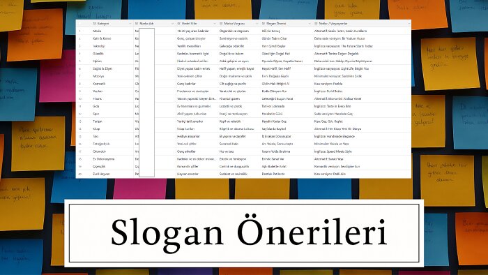 markanız için akılda kalıcı ve çekici slogan bulurum