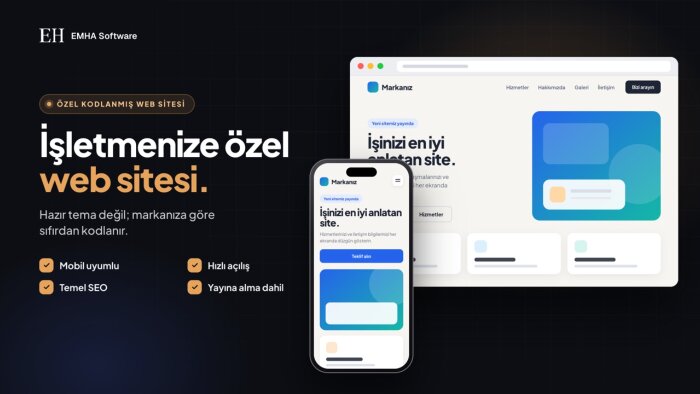 işletmenize özel hızlı ve mobil uyumlu web sitesi kodlarım