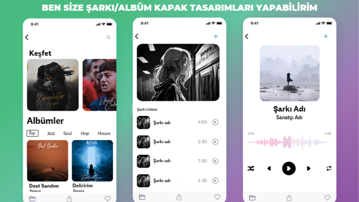 şarkınız/albümünüz için kapak tasarımı yapabilirim