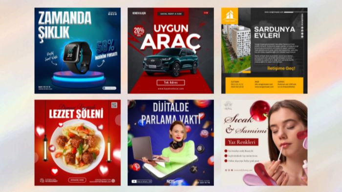 sosyal medya hesaplarınız için tasarımlar yapıyorum