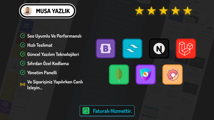yönetim panelli landing page web sitesi kodlayabilirim