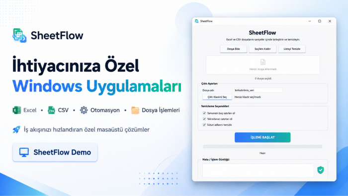 ihtiyacınıza özel masaüstü uygulama geliştiririm