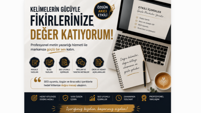 özgün, etkileyici ve SEO uyumlu metinler yazabilirim