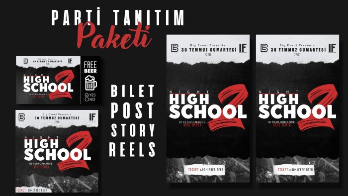 parti-etkinlik için sosyal medya tanıtım paketi tasarlarım