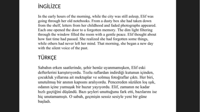 İngilizce çeviri yapabiliyorum