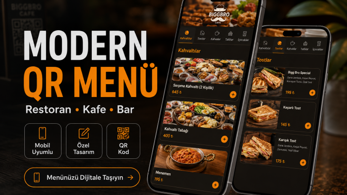 işletmenize özel dijital QR menü geliştiriyorum