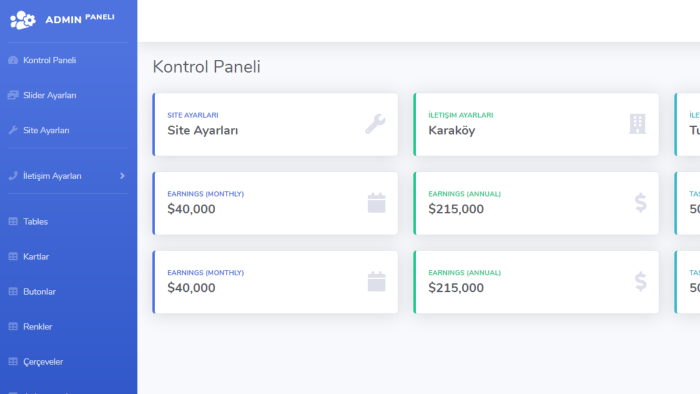 isteğinize uygun bir admin panel oluşturabilirim