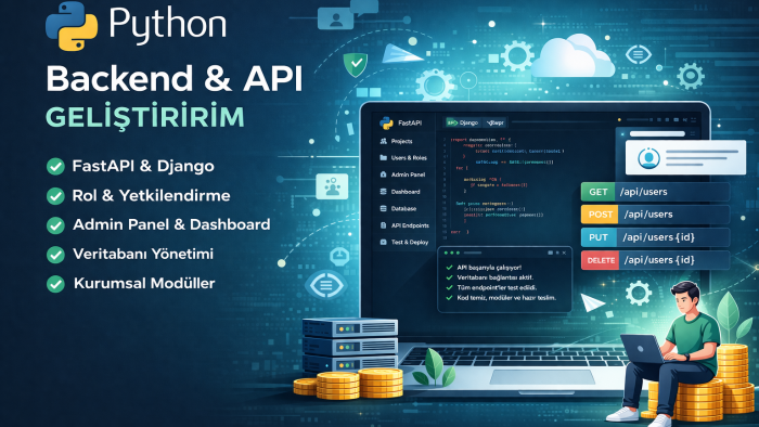 Python ile güçlü backend ve API sistemleri geliştiririm