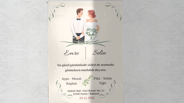 özel günleriniz için davetiye tasarlarım