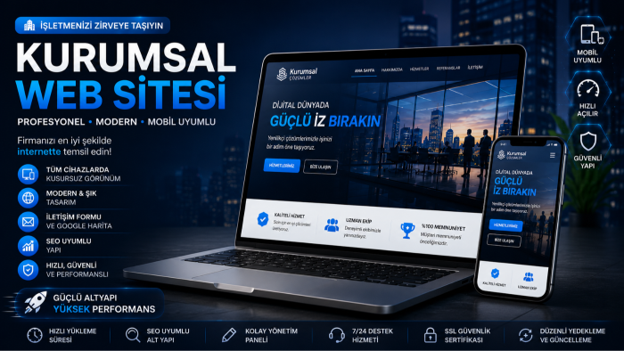 işletmeniz için kurumsal web sitesi yaparım