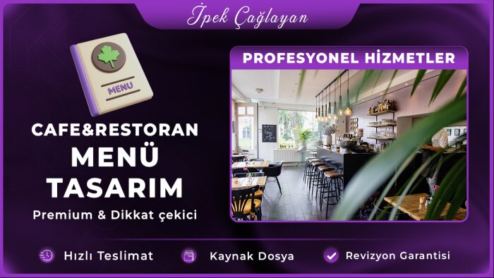 restoran ve kafeniz için iştah açıcı menüler tasarlarım