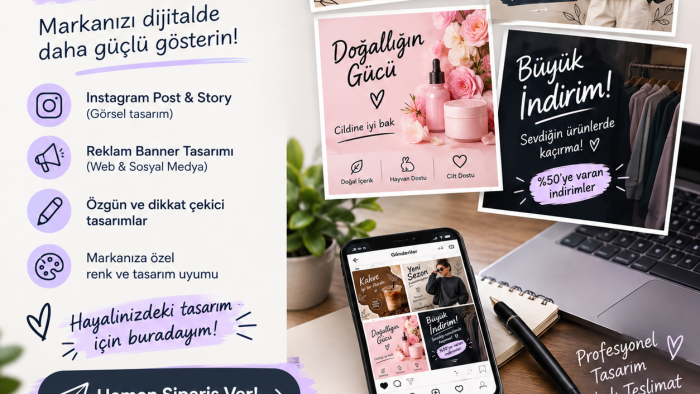 markalar ve sayfalar için etkili reklam tasarımı yapıyorum