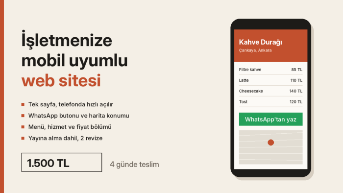 işletmeniz için hızlı ve mobil uyumlu web sitesi hazırlarım