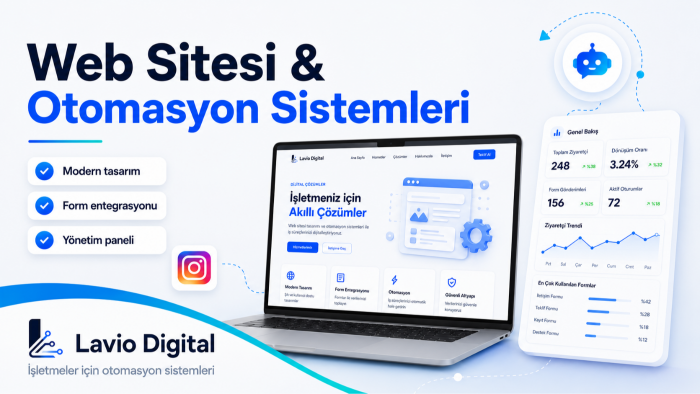 web sitesi ve otomasyon sistemi kurabilirim