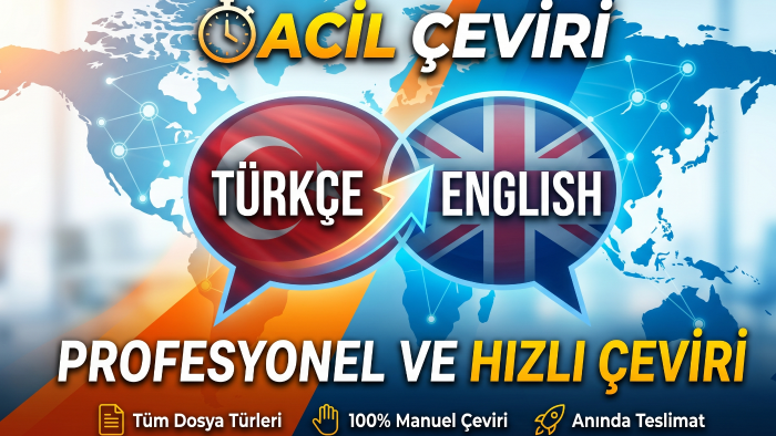  %100 doğruluk ile kısa sürede çeviri yaparım