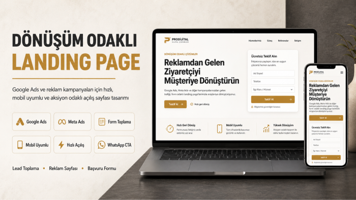 reklam dönüşümünü artıran landing page tasarlarım